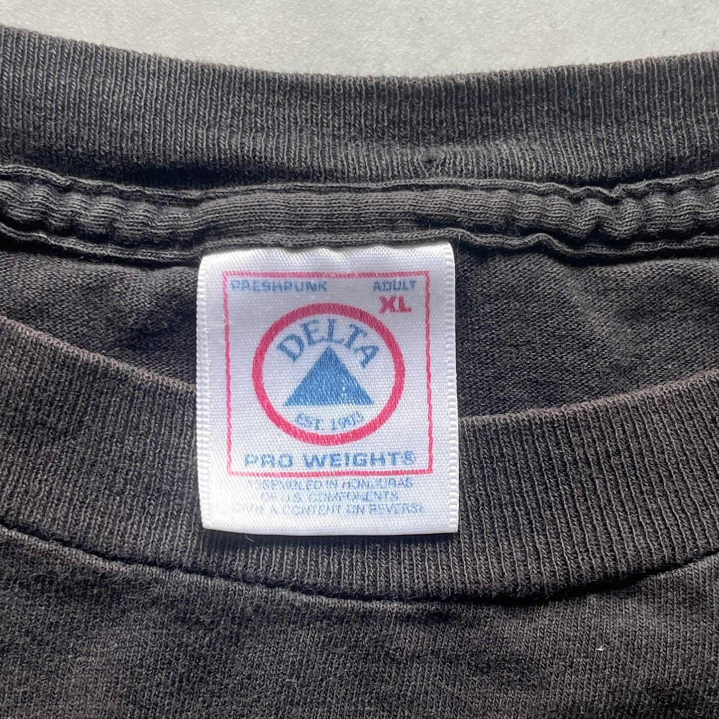 【USED】90s Delta Joke Message Tee Oversized Black
