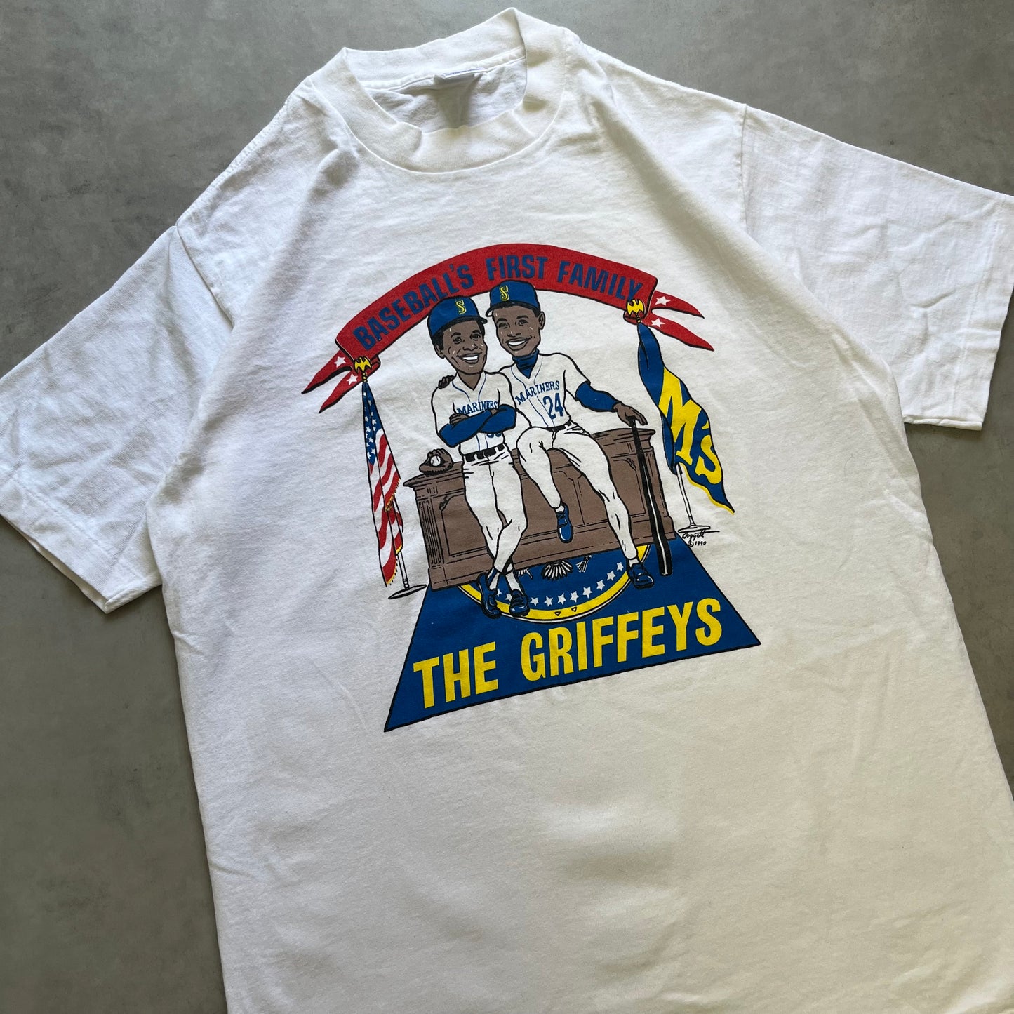 【USED】The Griffeys 90s Single Stitch Character Tee Baseball Design