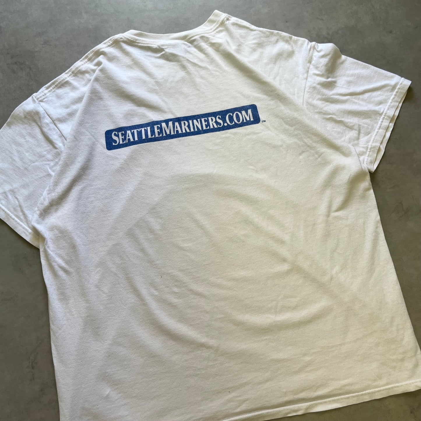 【USED】MLB Mariners Tee White XL Anvil Body