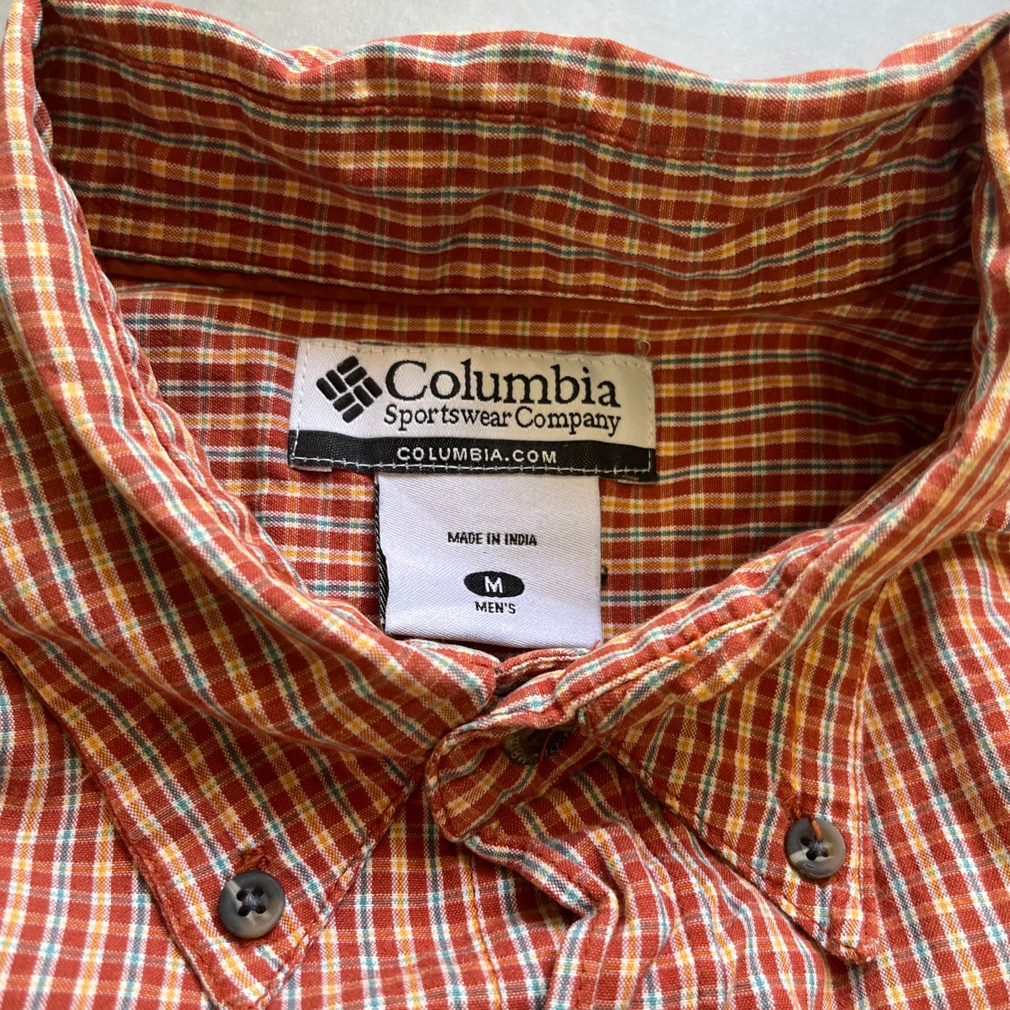 【USED】Columbia Check BD Short Sleeve Shirt Orange