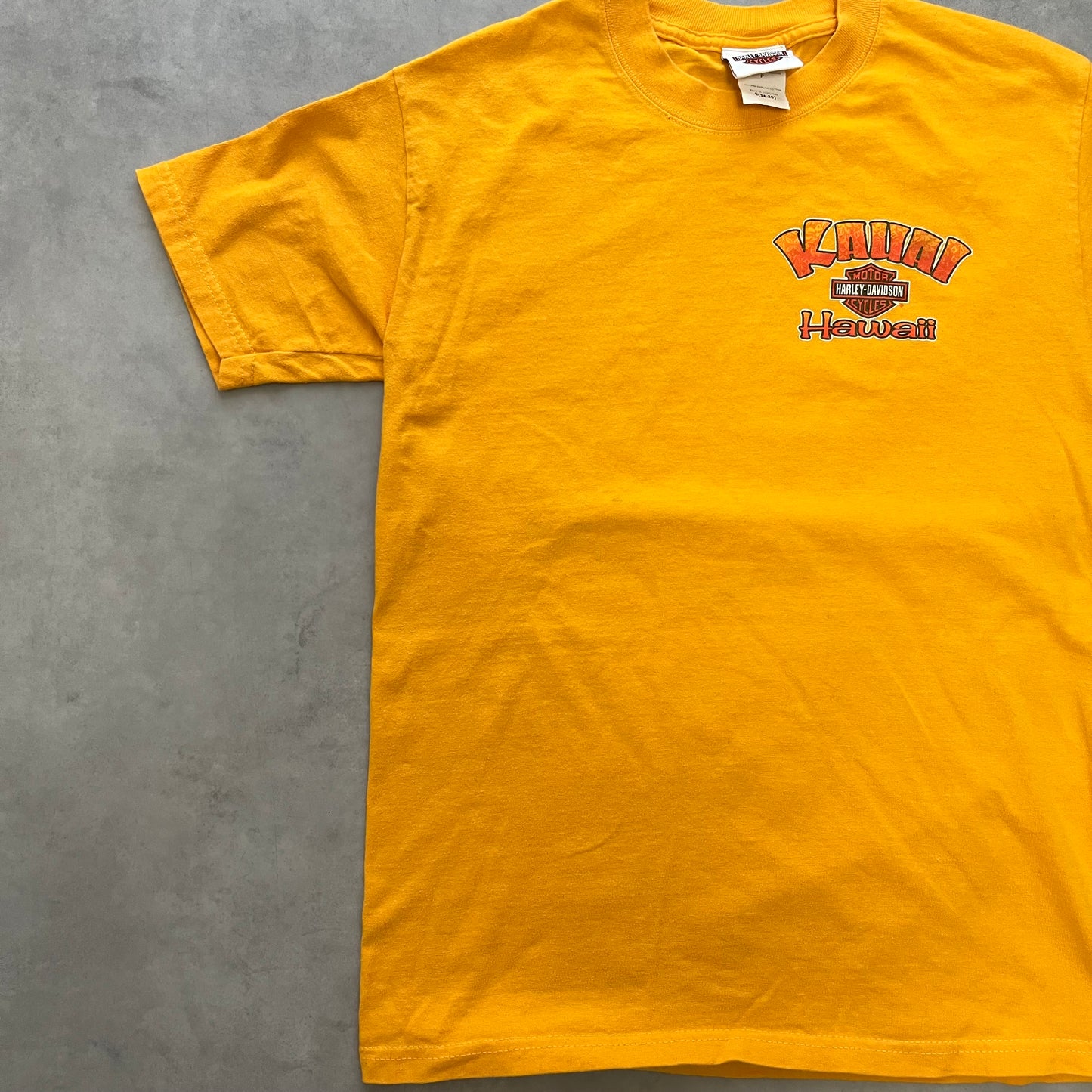 【USED】Harley-Davidson Kauai Hawaii Graphic Tee Yellow S Size
