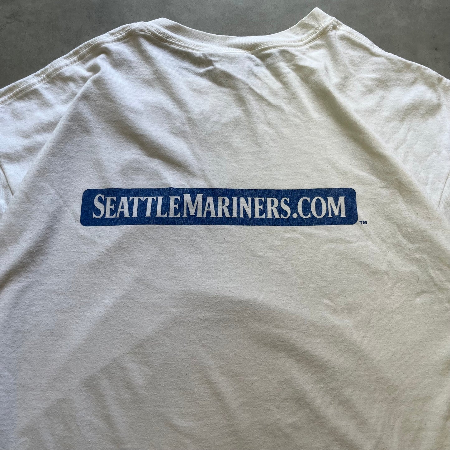 【USED】MLB Mariners Tee White XL Anvil Body