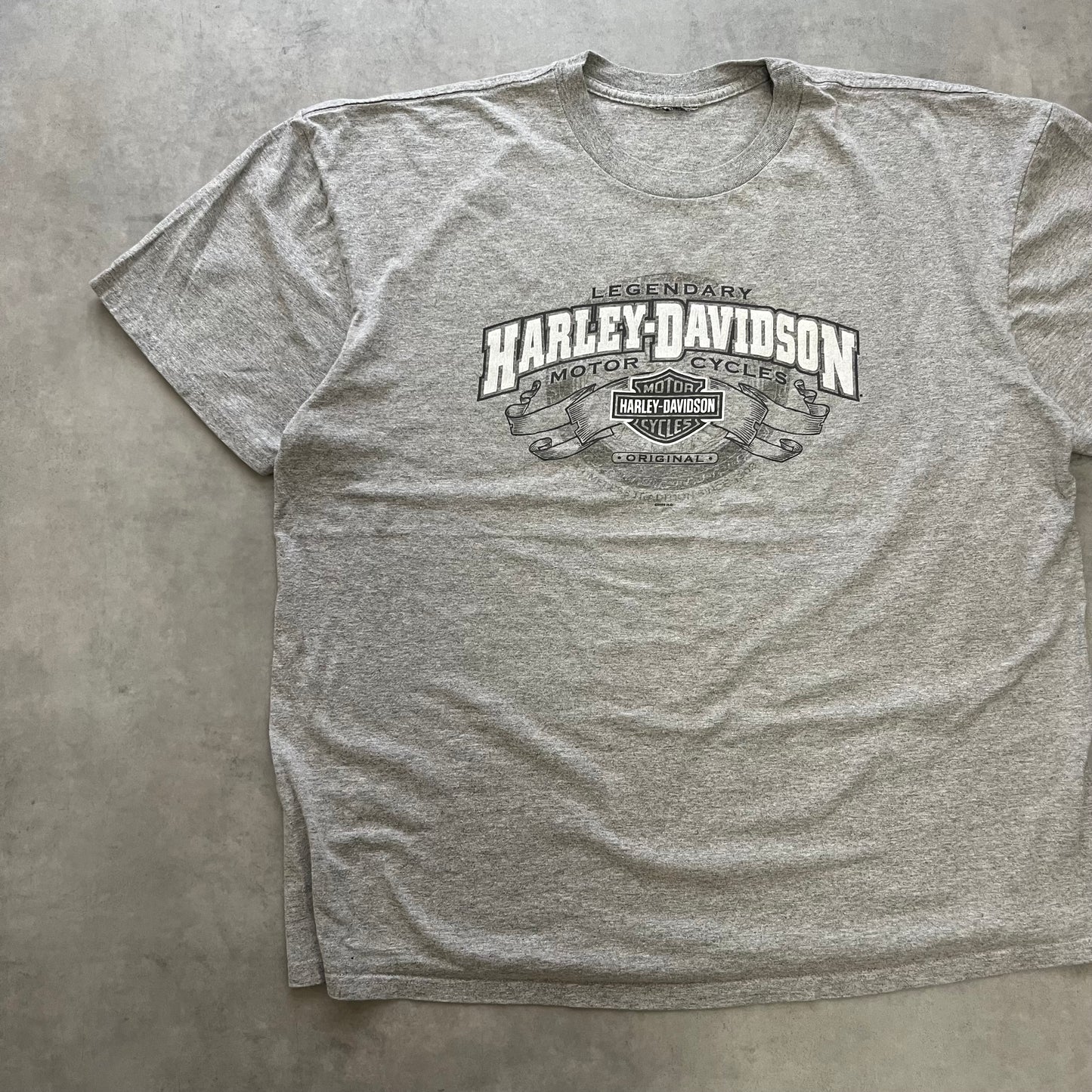 【USED】00s Harley-Davidson 2009 Double-Sided Logo Tee Gray