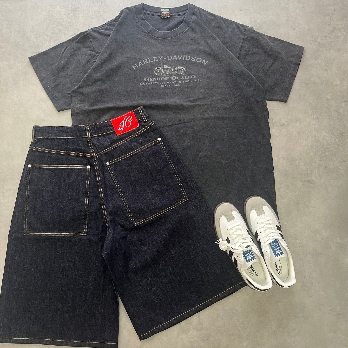 【USED】Harley-Davidson 90s Double-Sided Print Tee 1997 Copyright Black XL