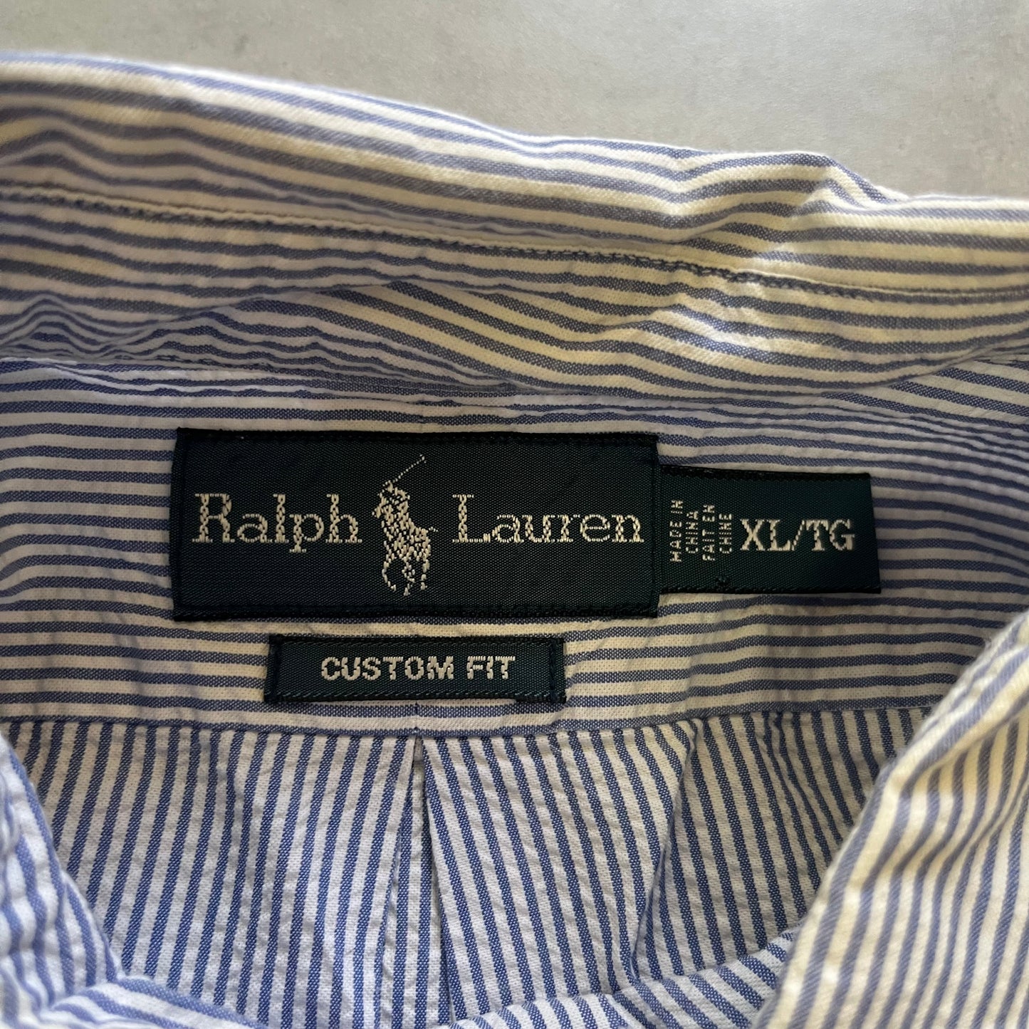 【USED】90s Polo Ralph Lauren Stripe Shirt Embroidered Pony Logo