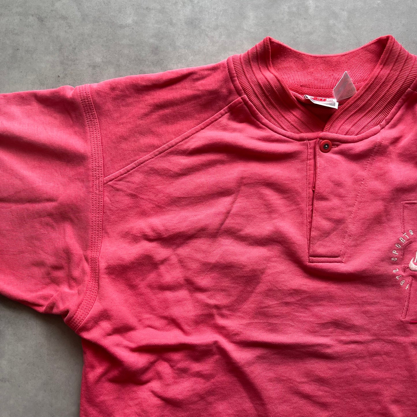 【USED】90s Nike Embroidered Sweat Tee Pink Big Arm Style
