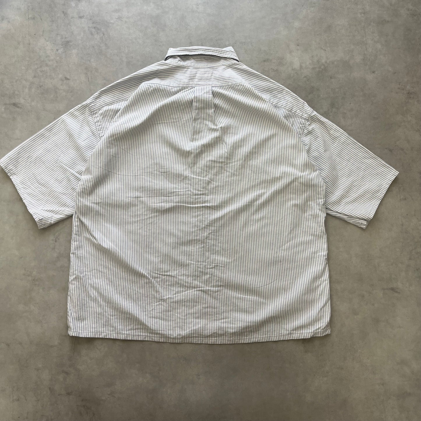 【USED】Polo Ralph Lauren Big Shirt Light Blue Stripe Embroidery