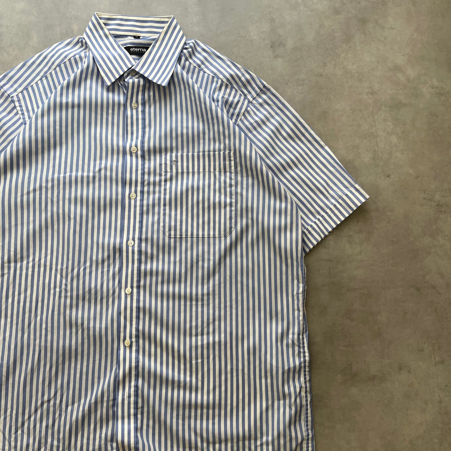 【USED】Striped Cotton Shirt Summer Style Relax Fit
