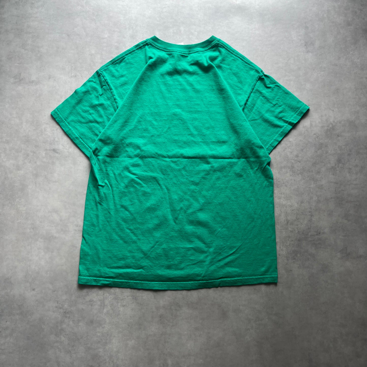 【USED】Gildan Graphic Print Tee Green Distressed