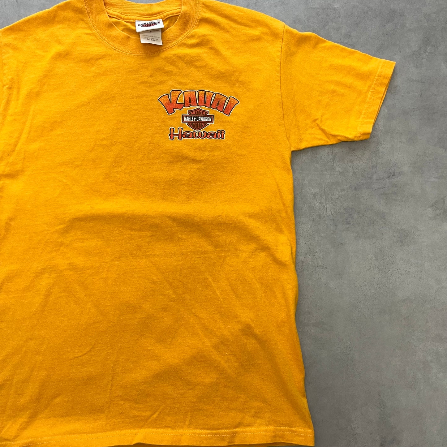 【USED】Harley-Davidson Kauai Hawaii Graphic Tee Yellow S Size