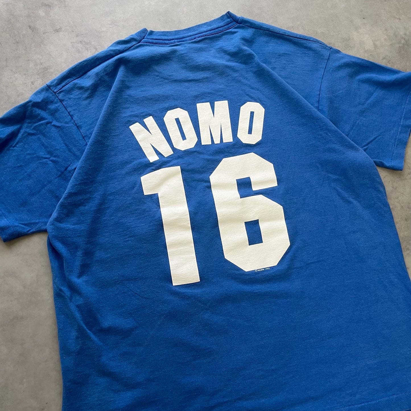 【USED】90s Dodgers NOMO Hero Tee USA Made Majestic