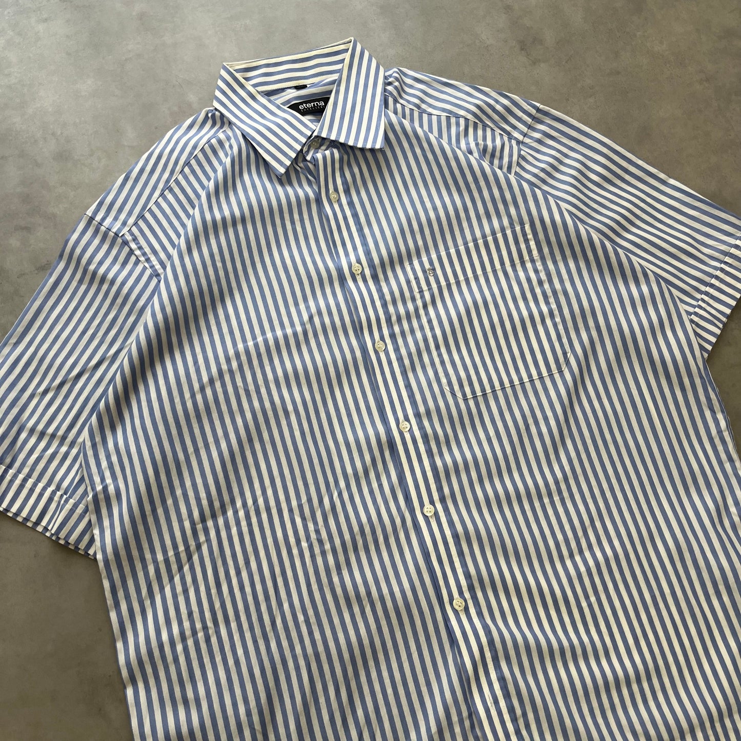【USED】Striped Cotton Shirt Summer Style Relax Fit