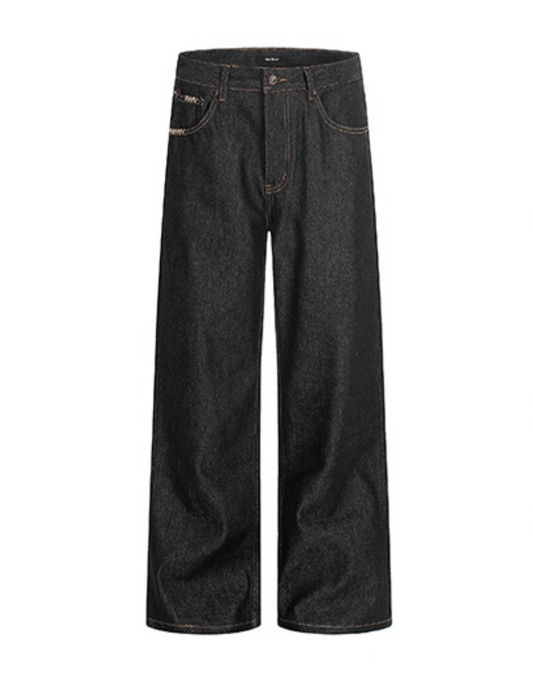 Raw Denim Casual Long Pants