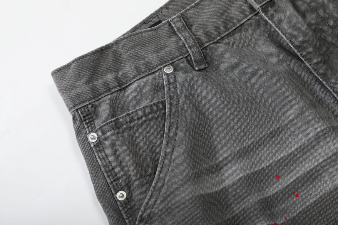 Distressed Paint Splatter Denim Pants