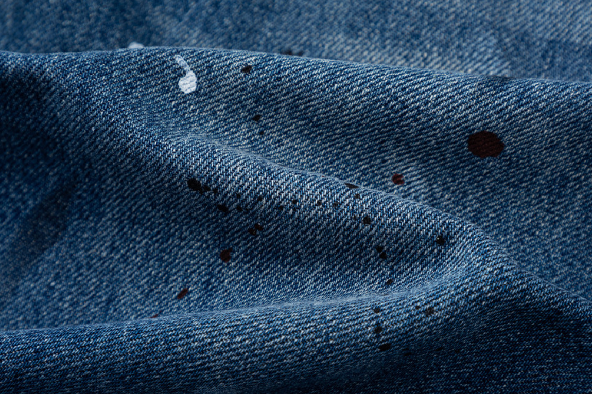 Distressed Straight-Leg Denim Pants