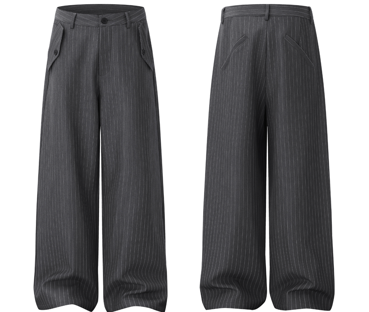 Striped Wide-Leg Trousers