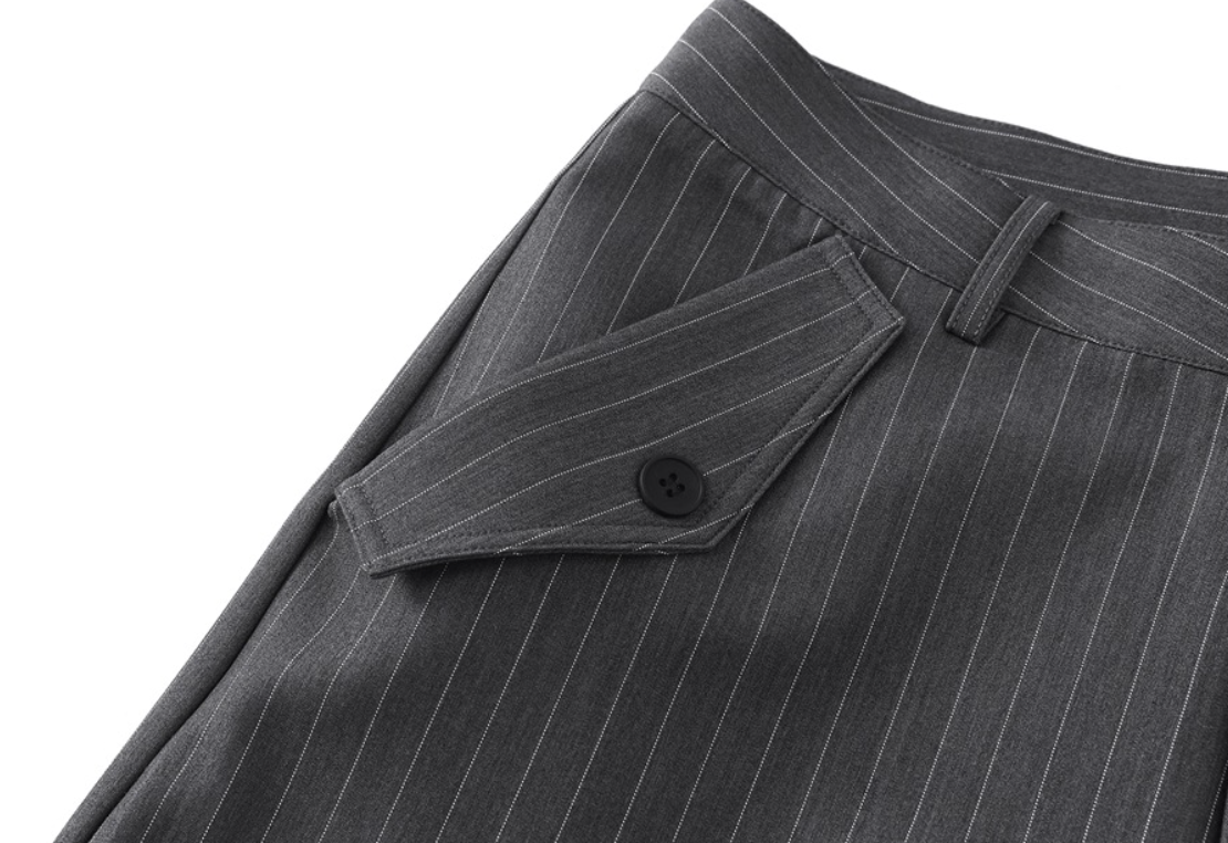 Striped Wide-Leg Trousers