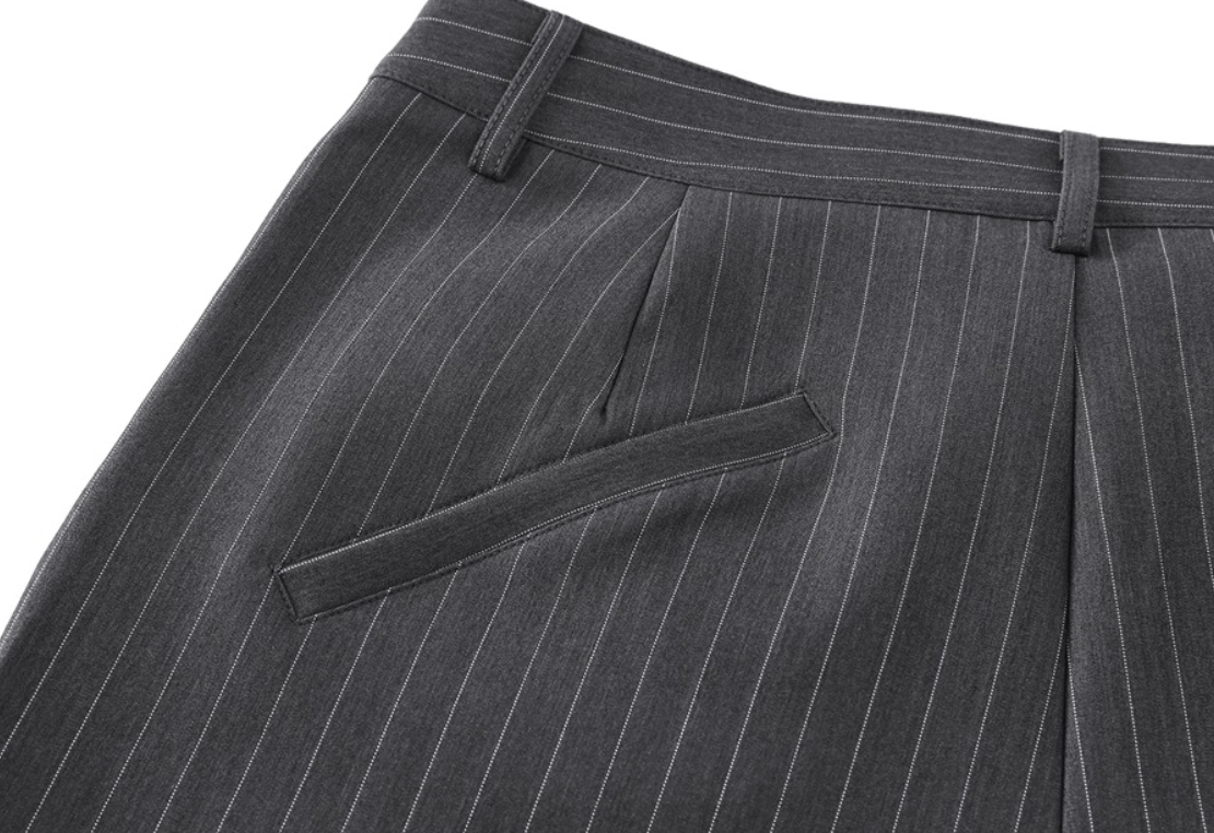 Striped Wide-Leg Trousers