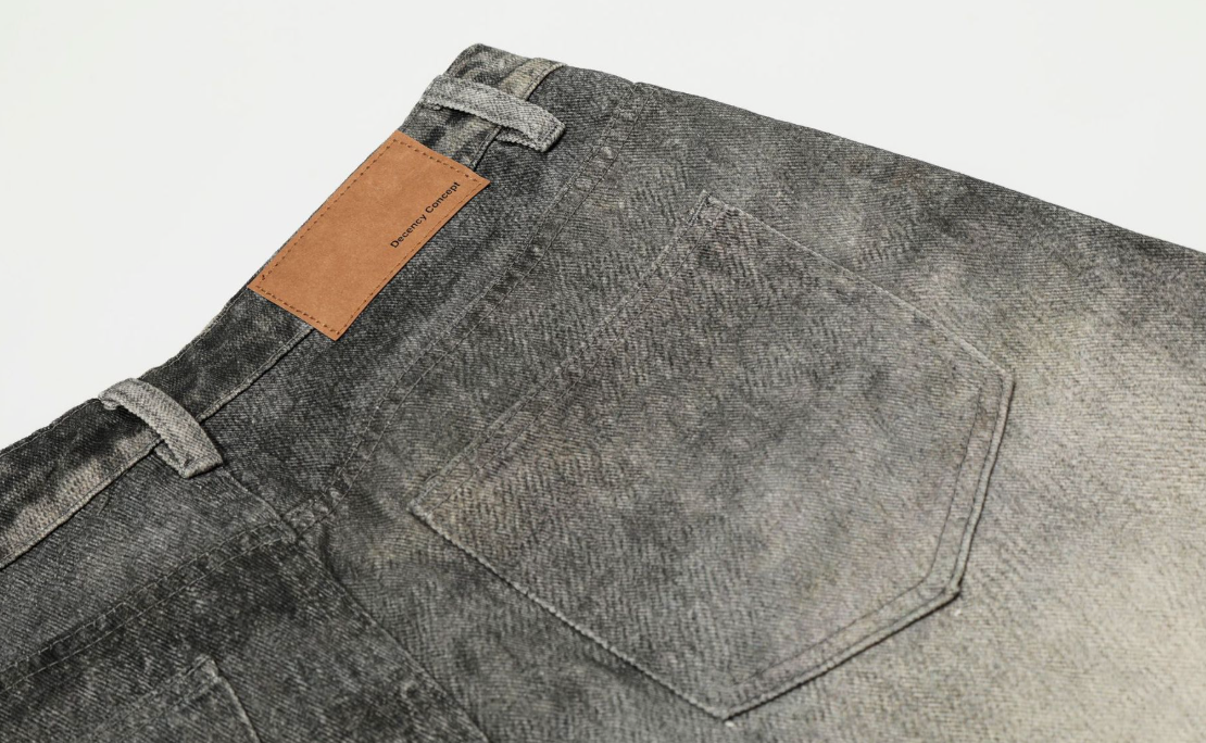 Deconstructed Wide-Leg Denim Pants
