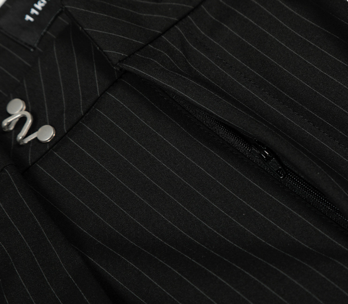 Design Pleated Striped Trousers