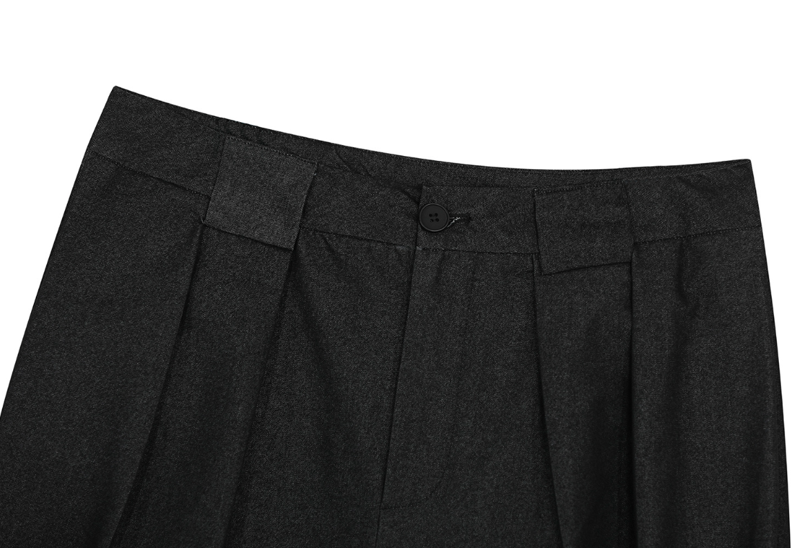 Blend Draped Pleated Wide-Leg Trousers