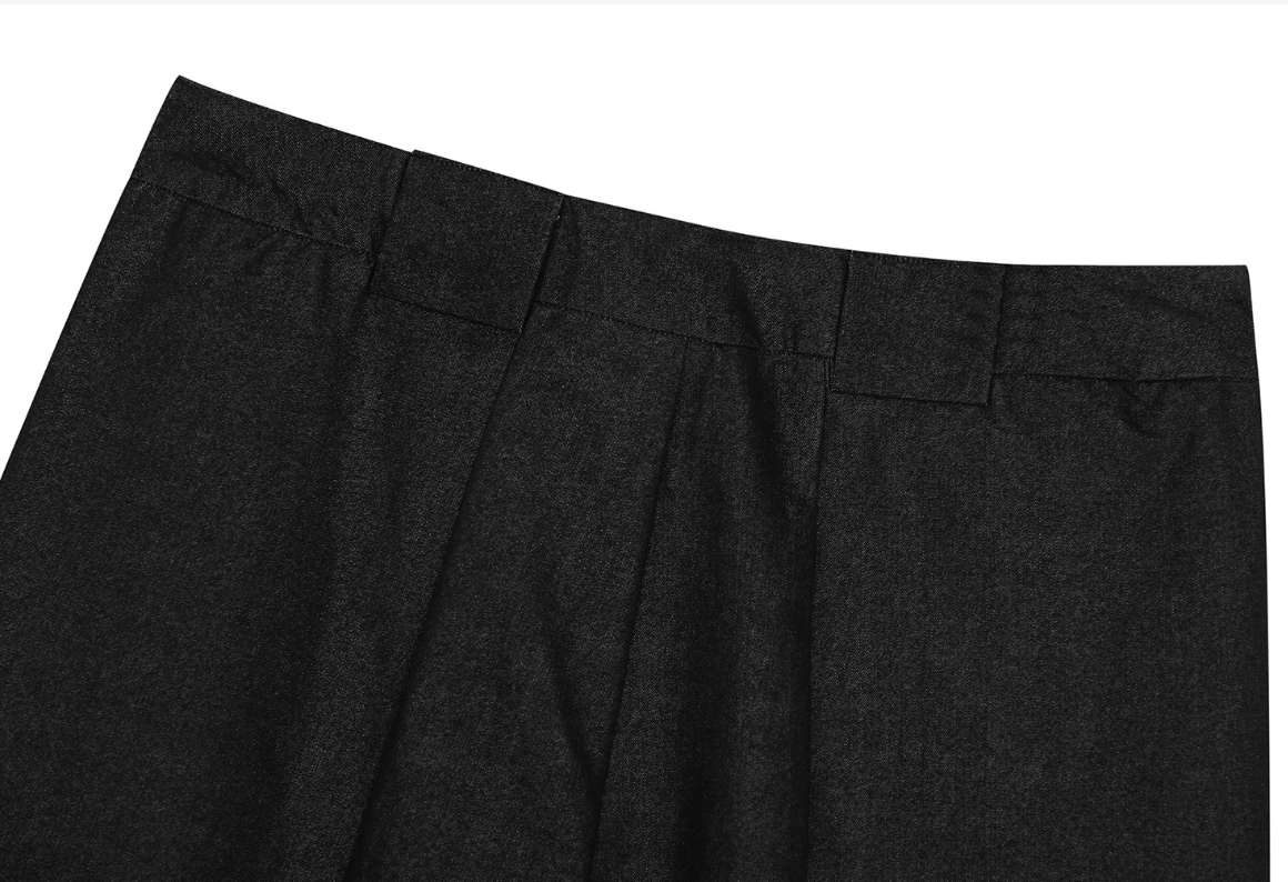 Blend Draped Pleated Wide-Leg Trousers