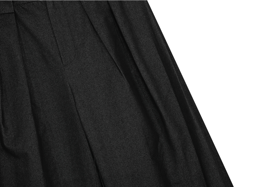 Blend Draped Pleated Wide-Leg Trousers