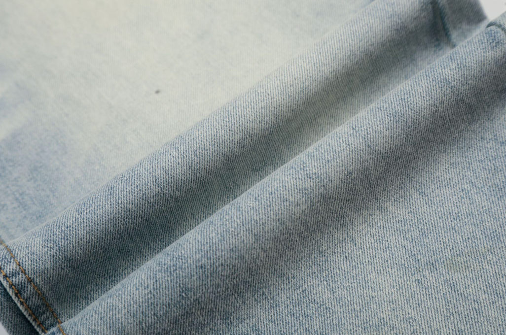 Cat Whisker Wash Blue A-Line Wide-Leg Jeans