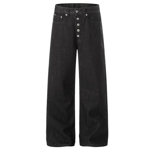 12oz Five-Button A-Line Original Denim Cleanfit Wide-Leg Jeans