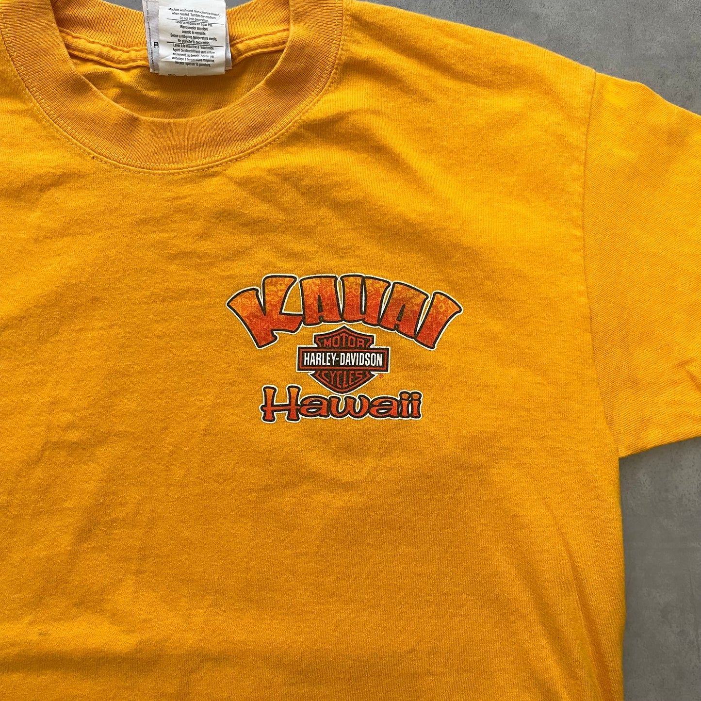 【USED】Harley-Davidson Kauai Hawaii Graphic Tee Yellow S Size