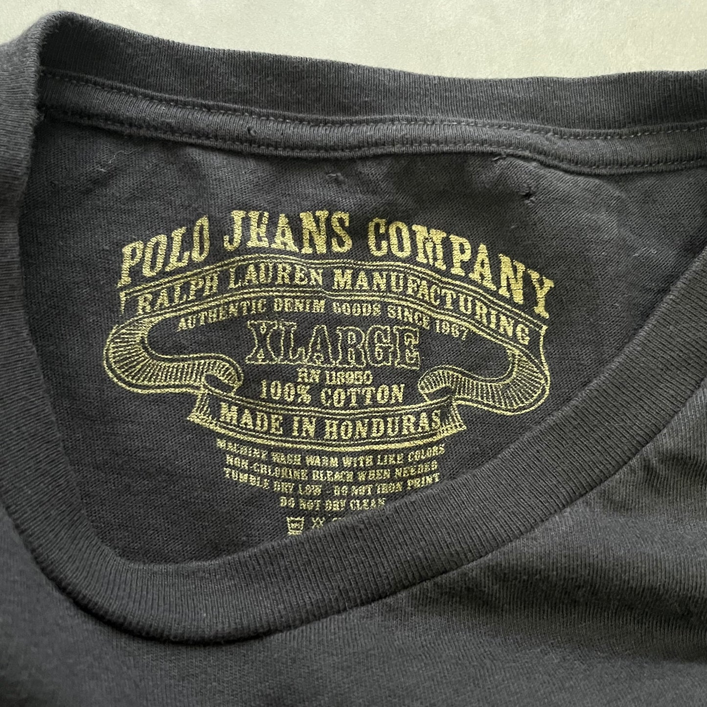 【USED】Polo Jeans Company Graphic Tee Y2K Style Black
