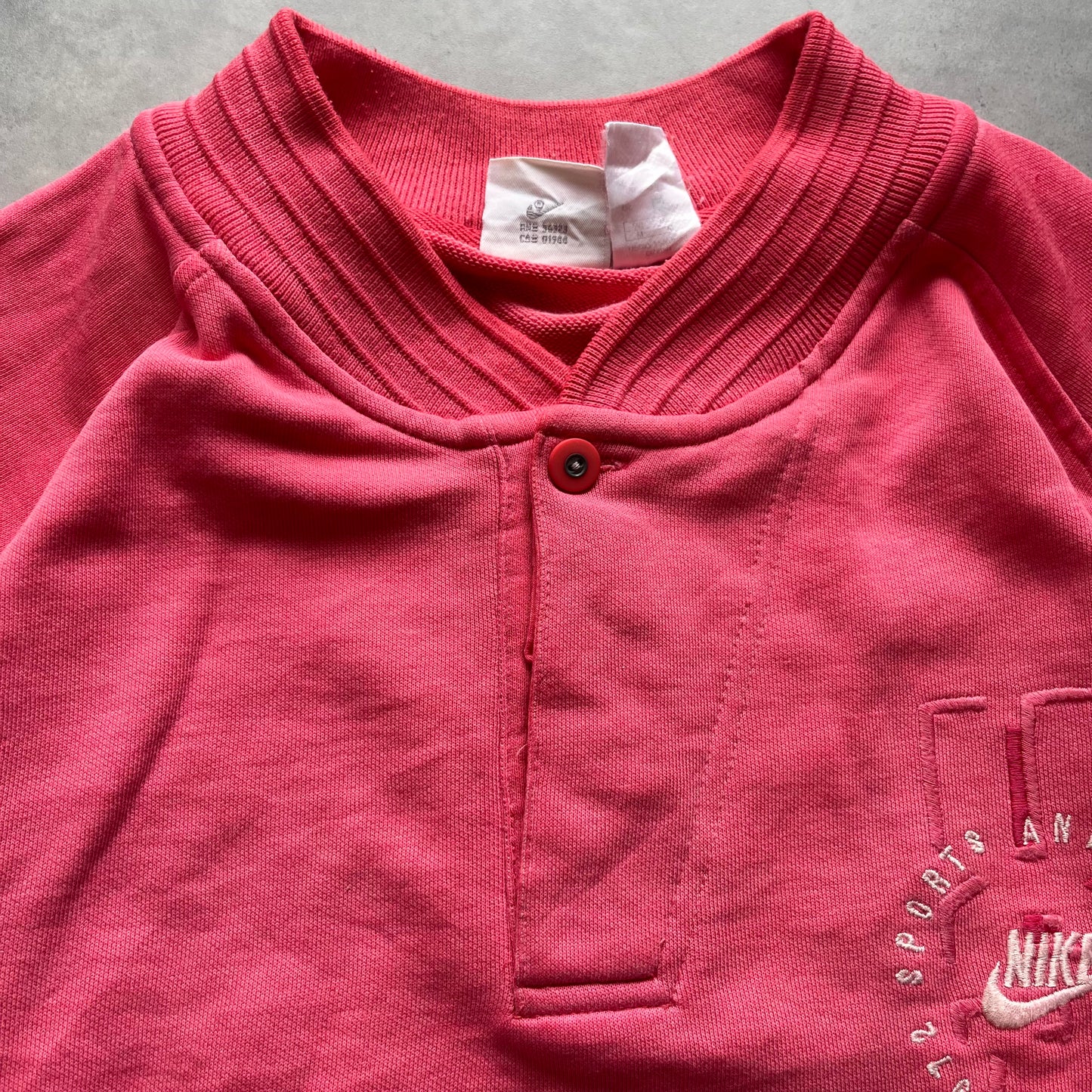 【USED】90s Nike Embroidered Sweat Tee Pink Big Arm Style