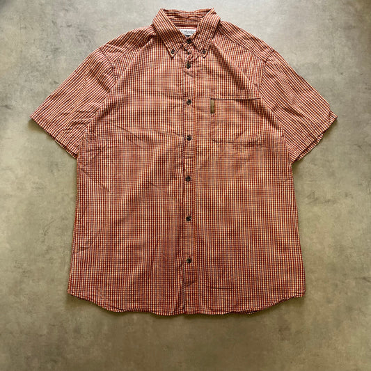 【USED】Columbia Check BD Short Sleeve Shirt Orange