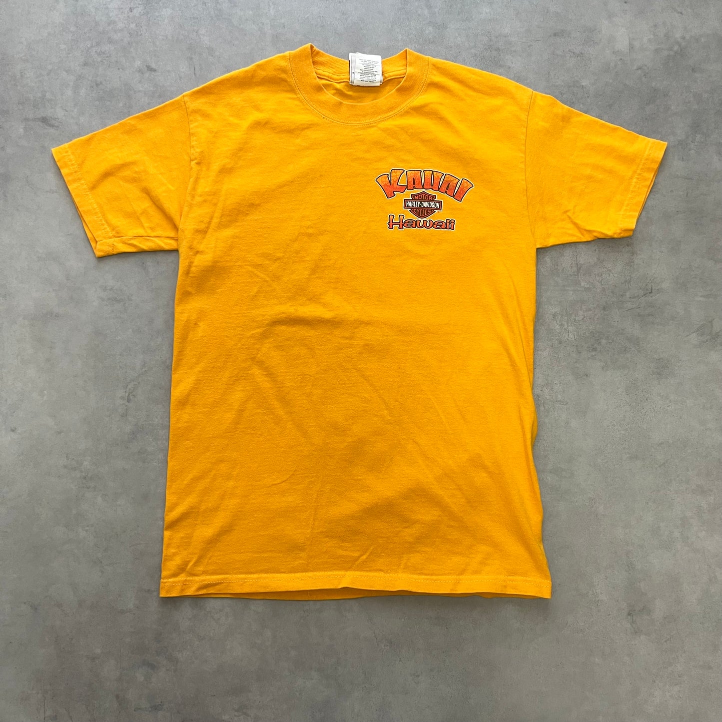 【USED】Harley-Davidson Kauai Hawaii Graphic Tee Yellow S Size