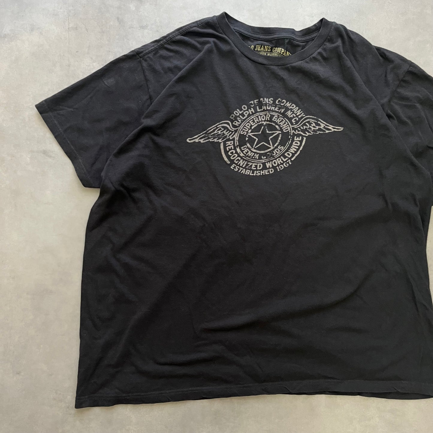 【USED】Polo Jeans Company Graphic Tee Y2K Style Black