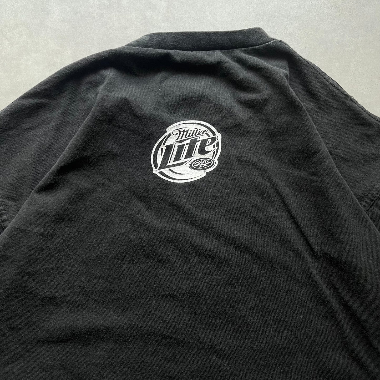 【USED】MLB White Sox × Miller Lite Logo Tee Black L Size
