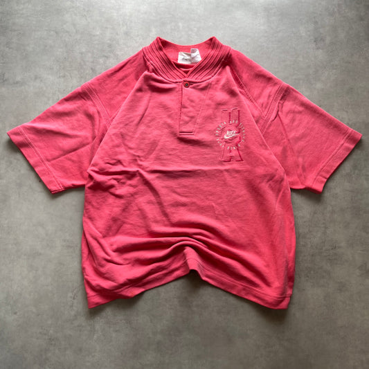 【USED】90s Nike Embroidered Sweat Tee Pink Big Arm Style