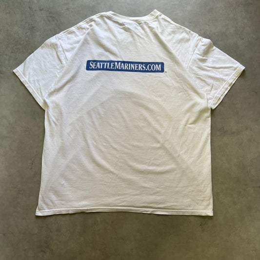 【USED】MLB Mariners Tee White XL Anvil Body