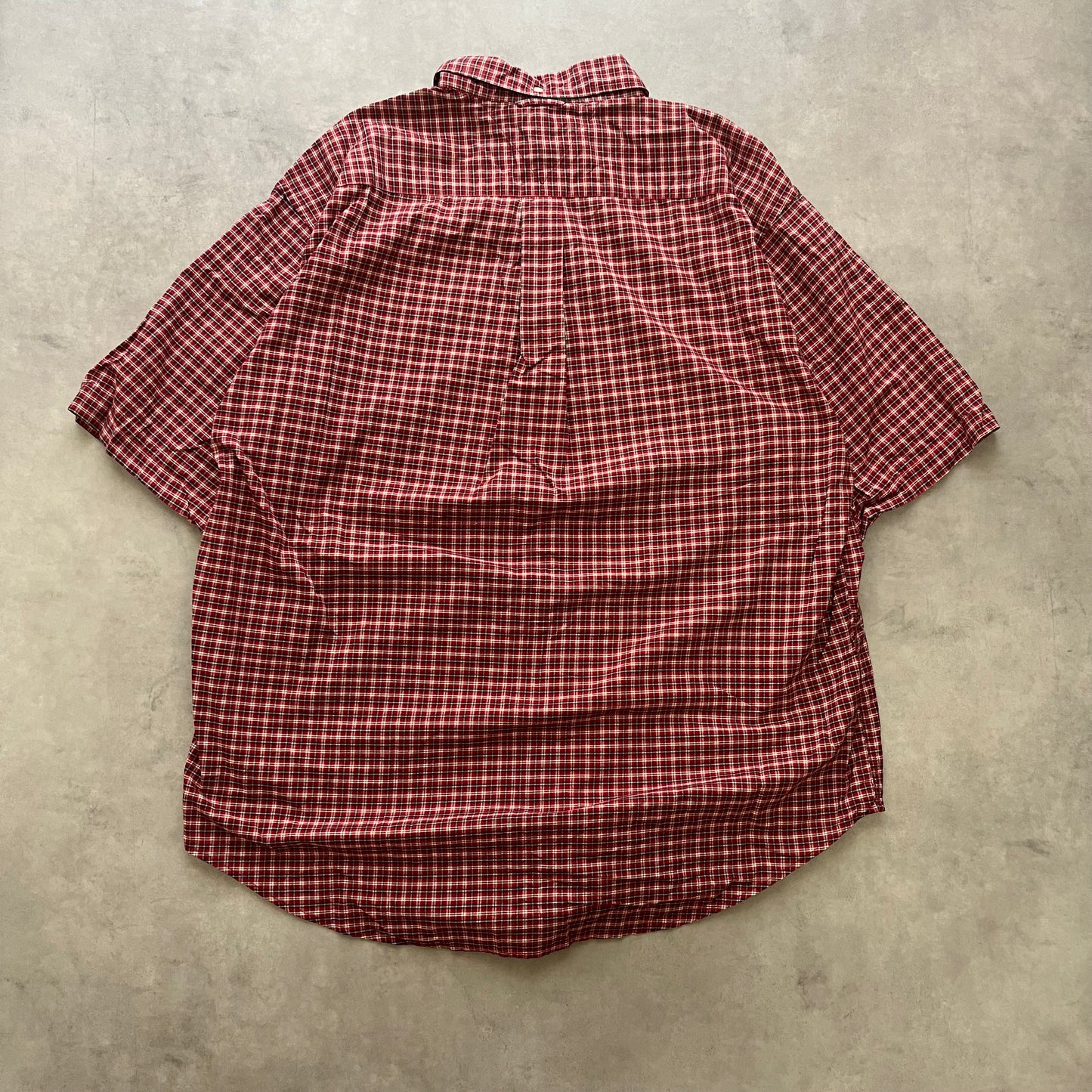【USED】Tommy Check Button Down Shirt Logo Embroidery
