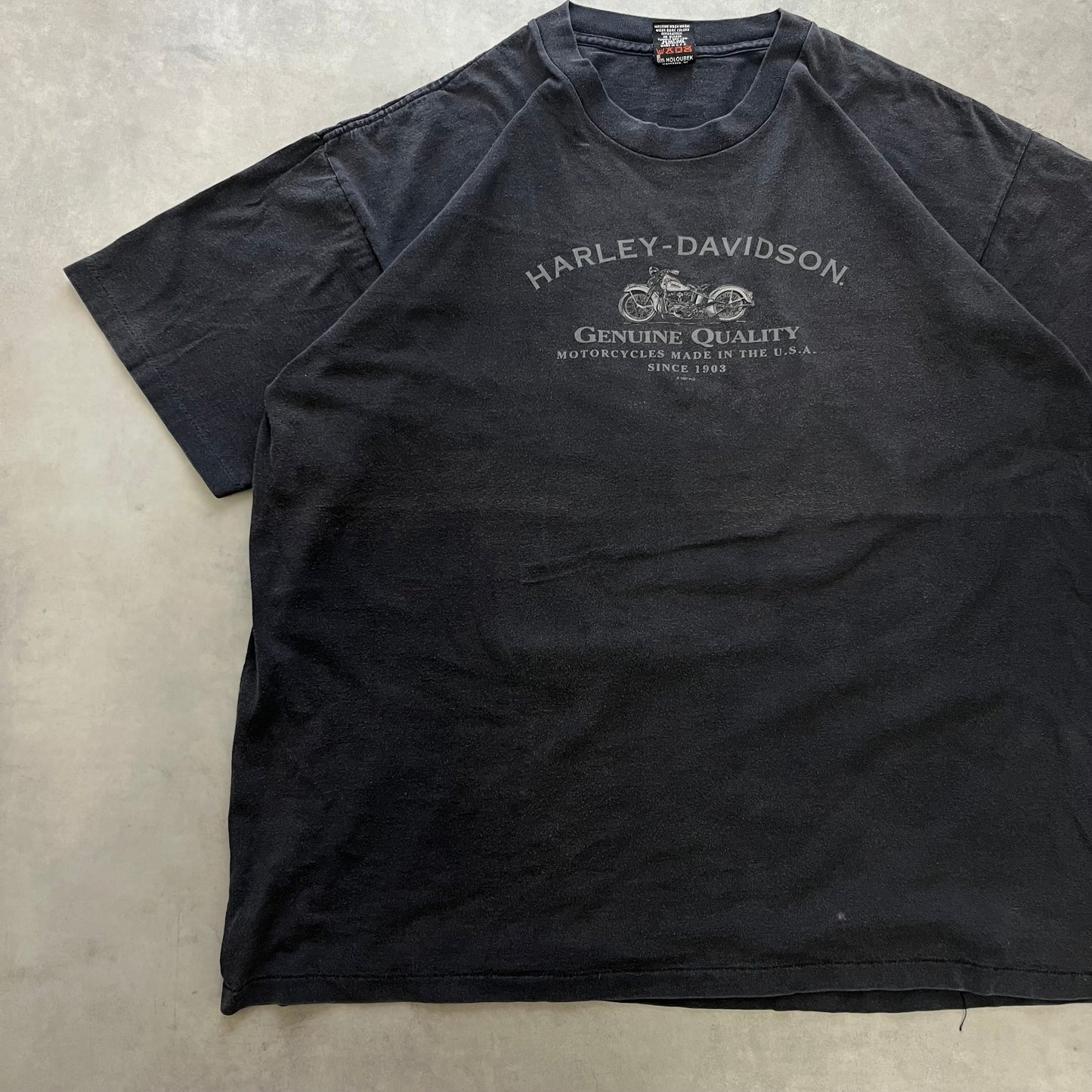 【USED】Harley-Davidson 90s Double-Sided Print Tee 1997 Copyright Black XL
