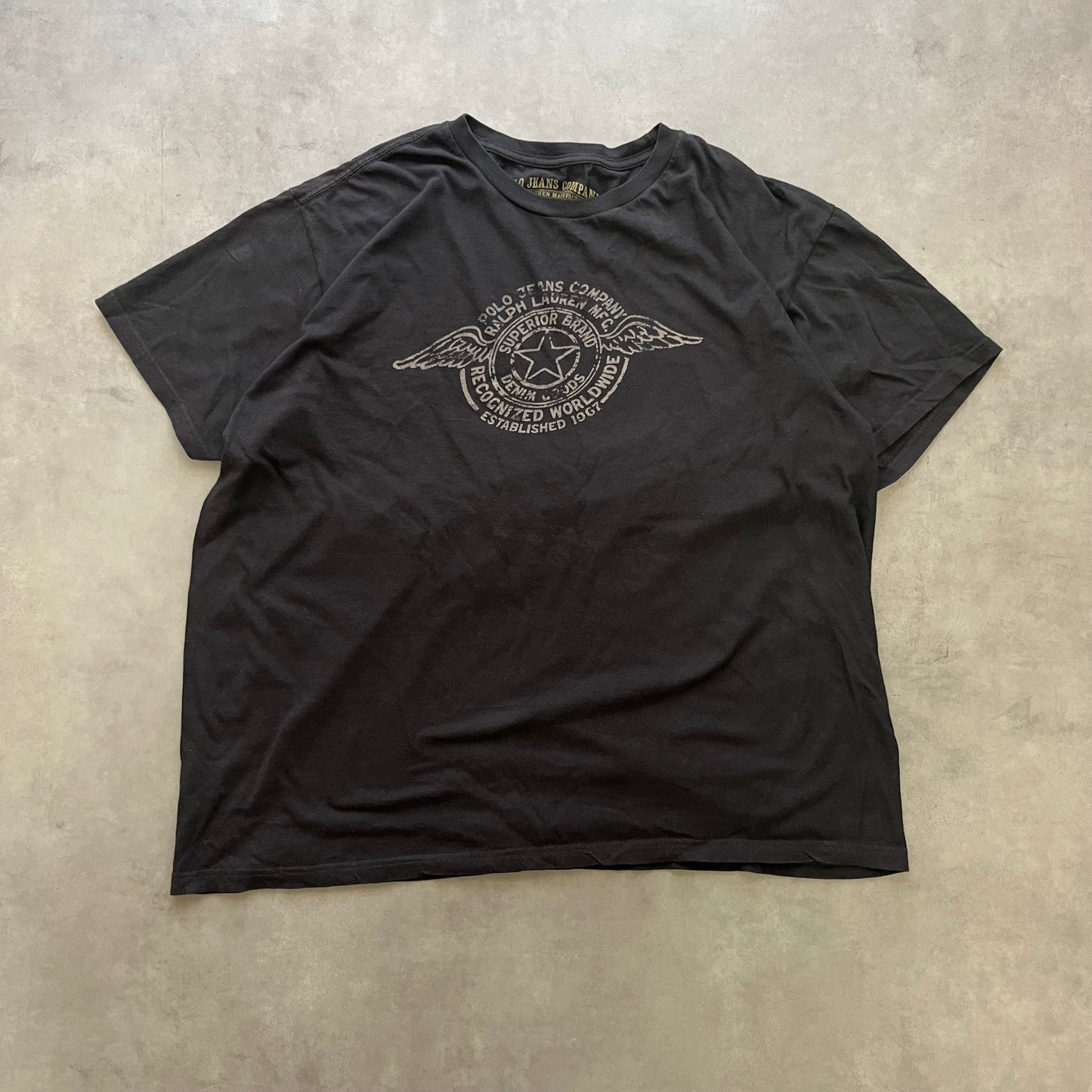 【USED】Polo Jeans Company Graphic Tee Y2K Style Black