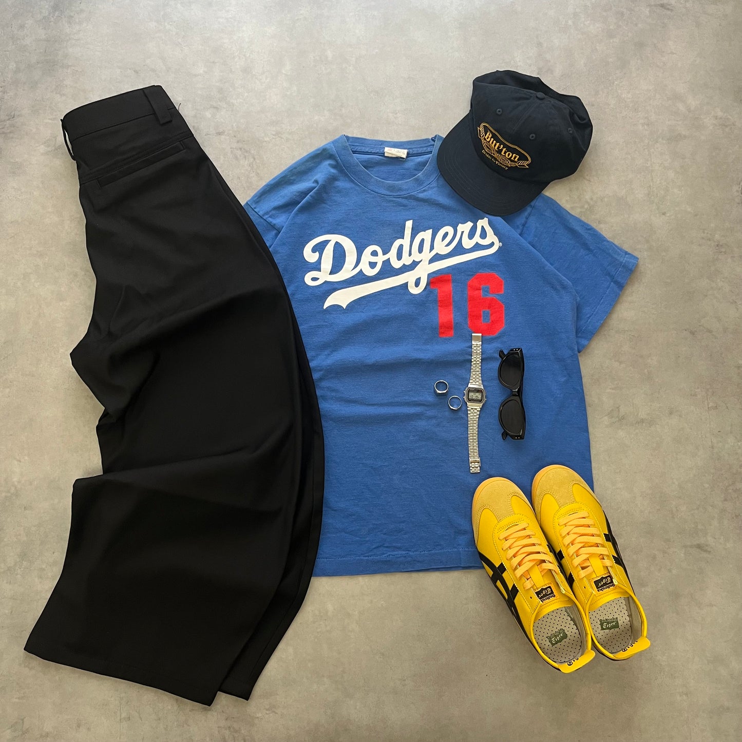【USED】90s Dodgers NOMO Hero Tee USA Made Majestic