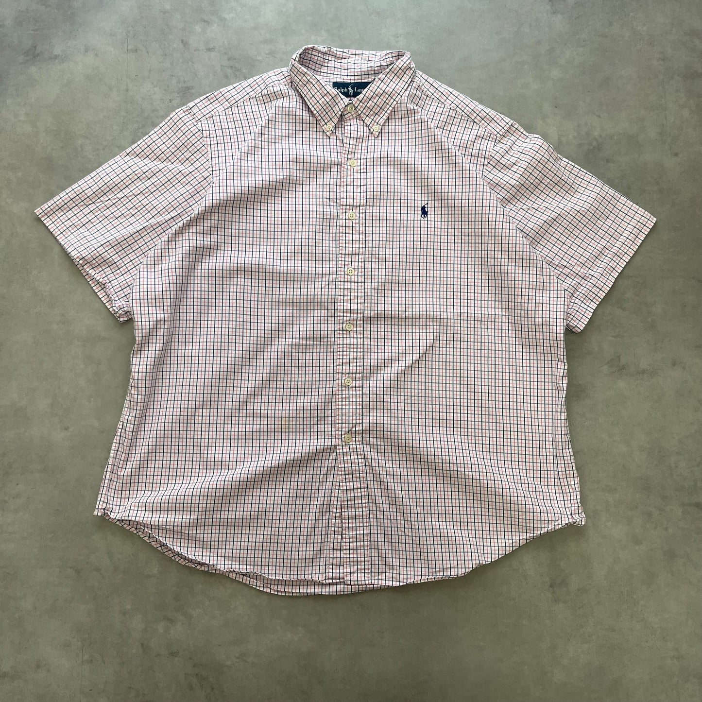 【USED】Polo Ralph Lauren Classic Fit Check S/S Shirt Pink/Navy XXL
