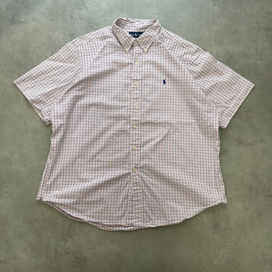 【USED】Polo Ralph Lauren Classic Fit Check S/S Shirt Pink/Navy XXL