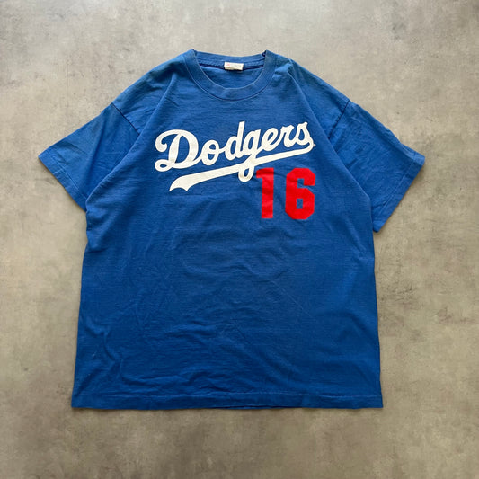 【USED】90s Dodgers NOMO Hero Tee USA Made Majestic