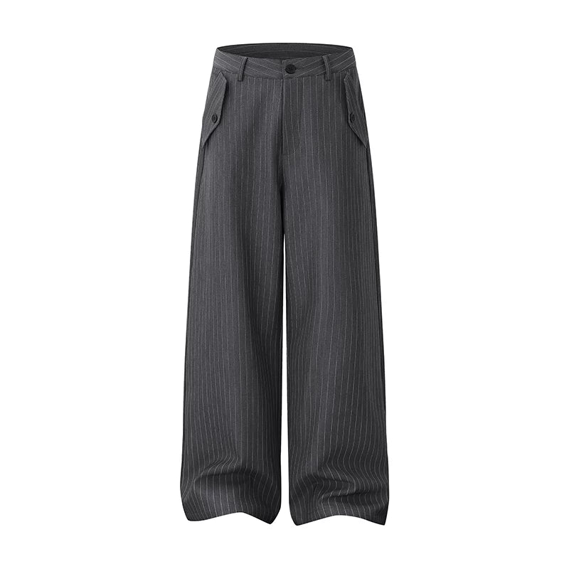 Striped Wide-Leg Trousers