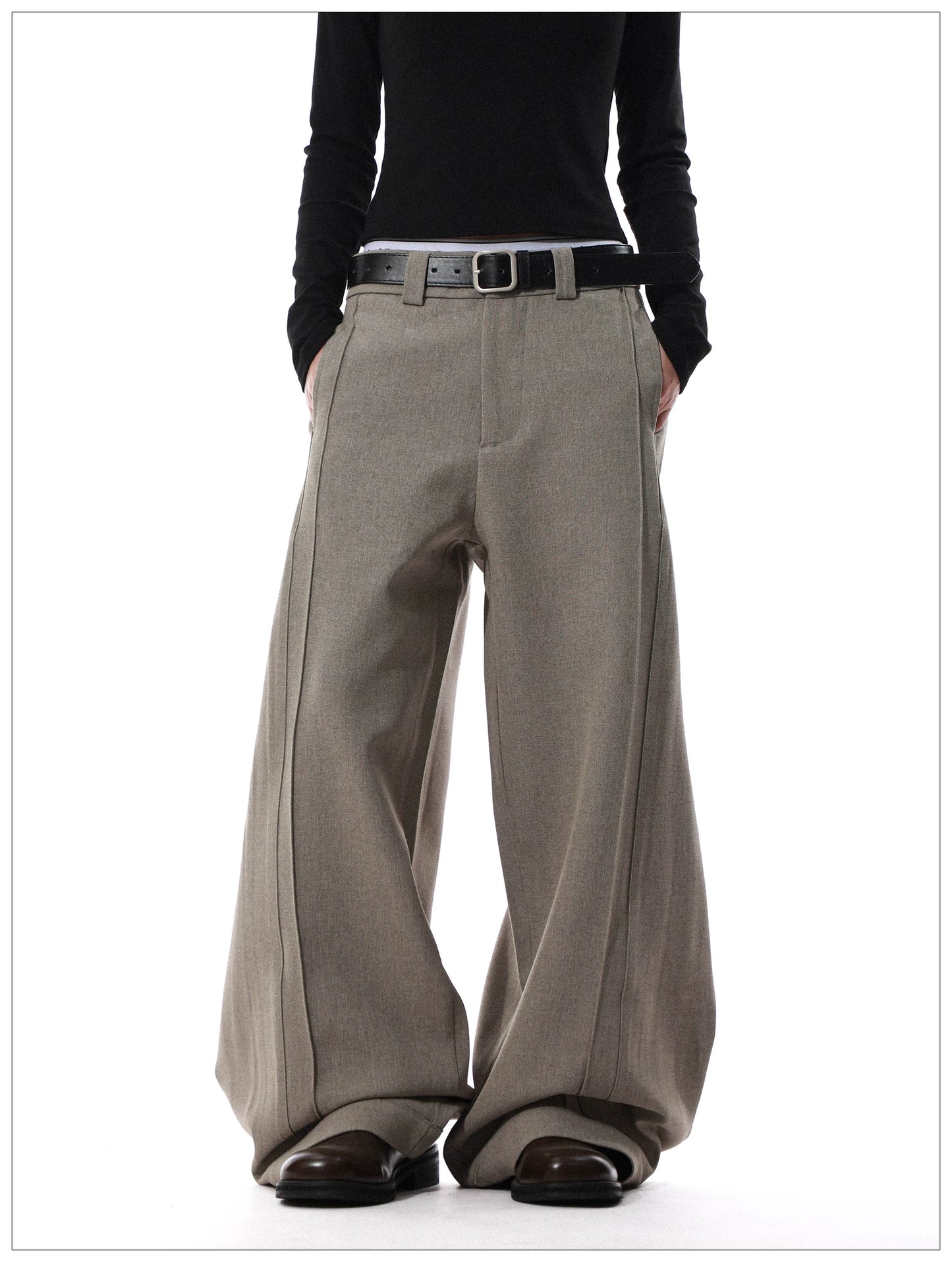 High-Waisted Wide-Leg Trousers