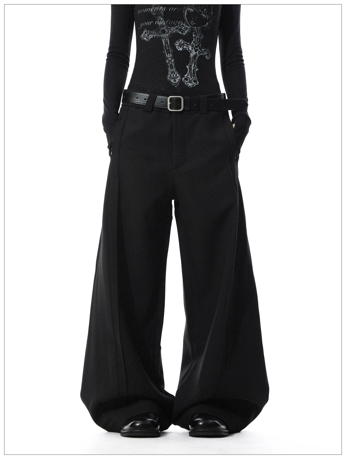 High-Waisted Wide-Leg Trousers
