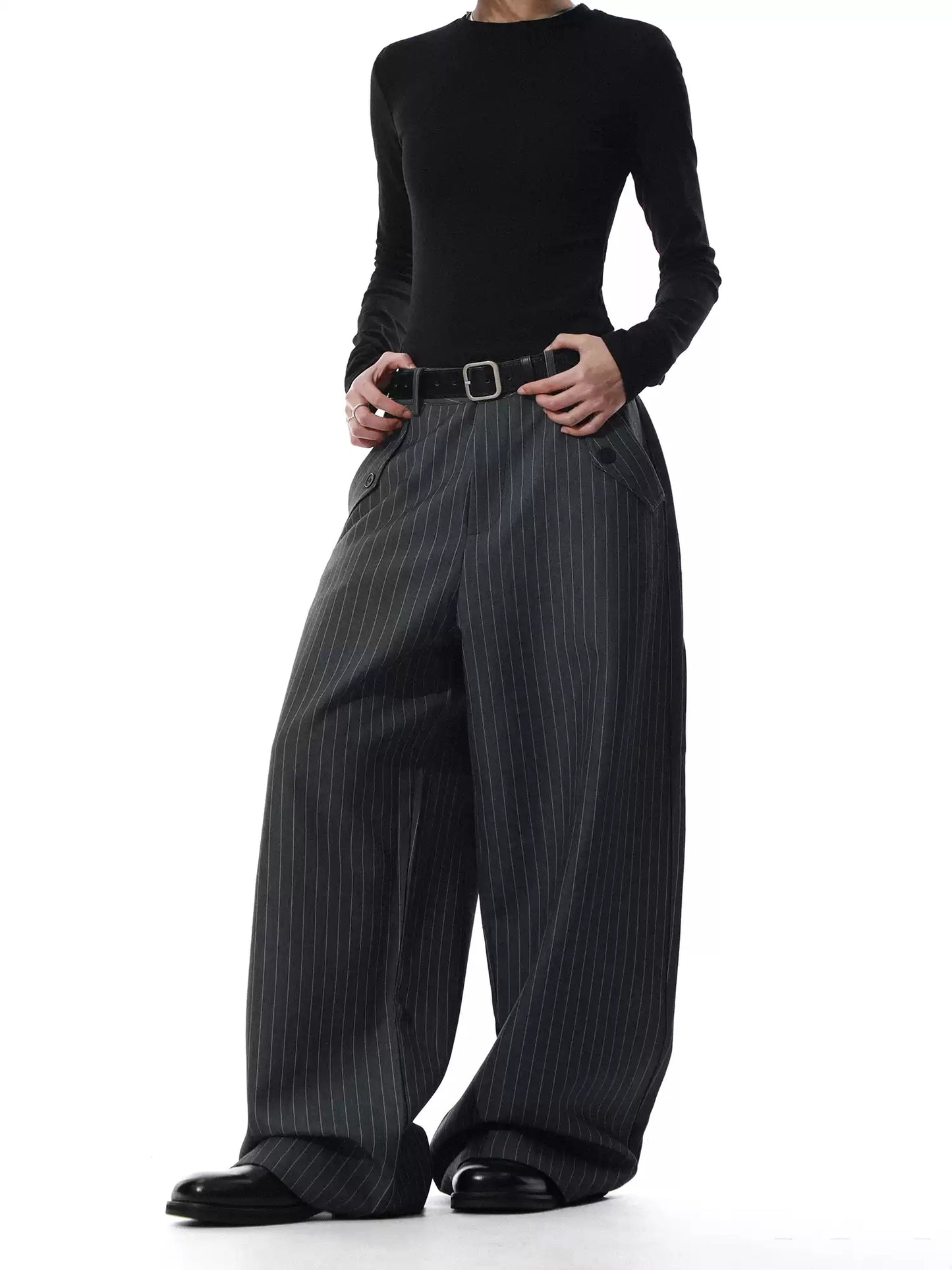 Striped Wide-Leg Trousers