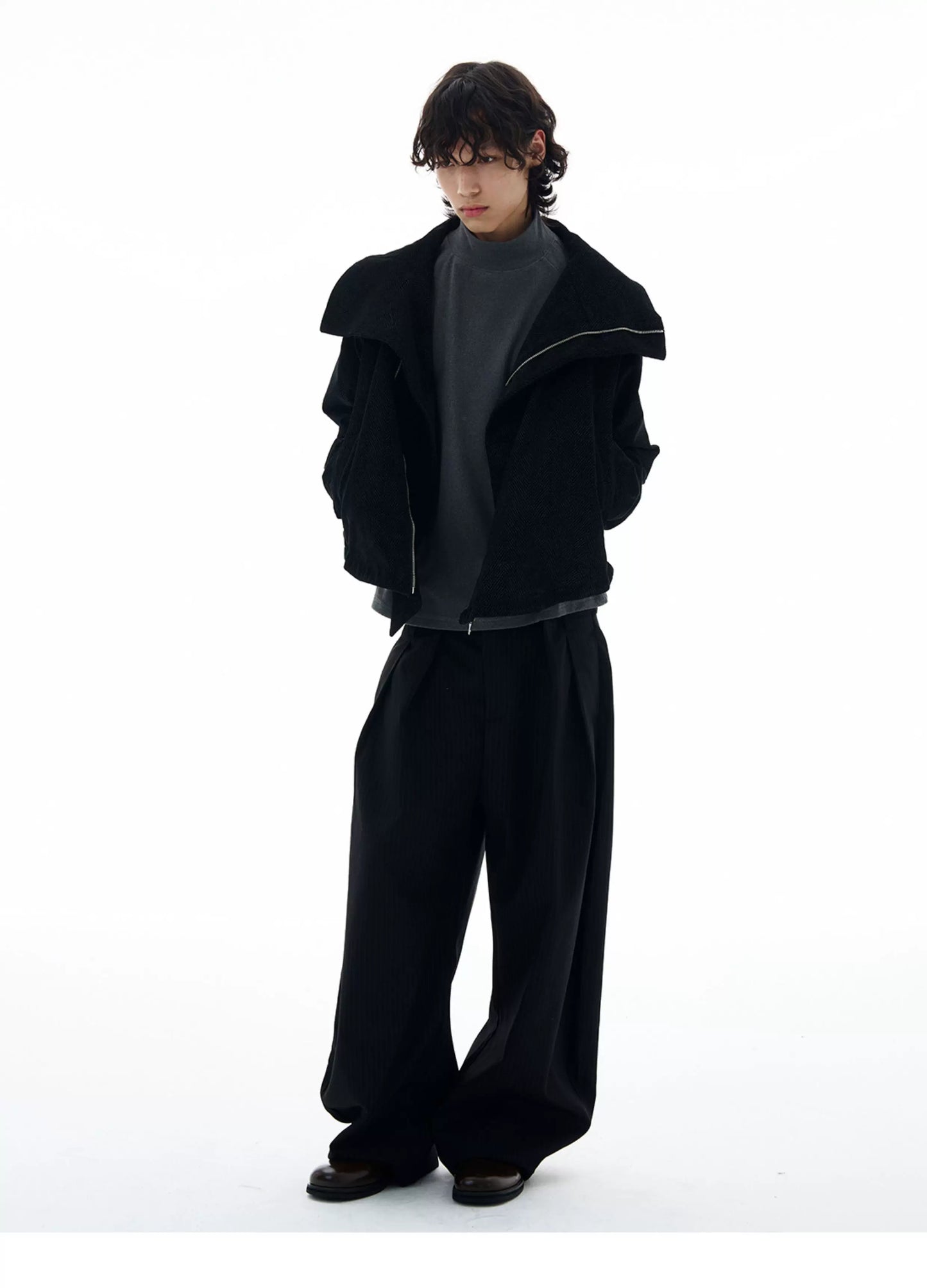 Design Pleated Striped Trousers